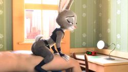 1boy 1girl 3d animal animal_ears animated disney furry furry_with_non-furry grey_fur hetero interspecies judy_hopps police police_uniform policewoman purple_eyes rabbit rabbit_ears rabbit_tail sex size_difference video zootopia