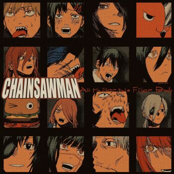 6+boys 6+girls album_cover album_cover_redraw all_killer_no_filler angel_devil_(chainsaw_man) beam_(chainsaw_man) black_border black_hair blonde_hair border burger chainsaw_man close-up collared_shirt compilation cover cross_scar crying crying_with_eyes_open denji_(chainsaw_man) derivative_work eyepatch facial_scar family_burger_(chainsaw_man) food formal_clothes grey_hair hair_between_eyes hair_ornament hair_over_one_eye hairclip hayakawa_aki higashiyama_kobeni highres himeno_(chainsaw_man) katana_man_(chainsaw_man) kishibe_(chainsaw_man) long_hair looking_at_viewer looking_to_the_side looking_up makima_(chainsaw_man) medium_hair multiple_boys multiple_girls nayuta_(chainsaw_man) one_eye_closed open_mouth panels parody pink_hair pochita_(chainsaw_man) ponytail power_(chainsaw_man) quanxi_(chainsaw_man) red_eyes reze_(chainsaw_man) ringed_eyes scar scar_on_cheek scar_on_face sharp_teeth shirt short_hair sideburns sidelocks smile snot stitched_face stitches suit sum_41 surprised sweat tears teeth tongue tongue_out topknot white_hair white_shirt yoru_(chainsaw_man) yukinoko_0_3