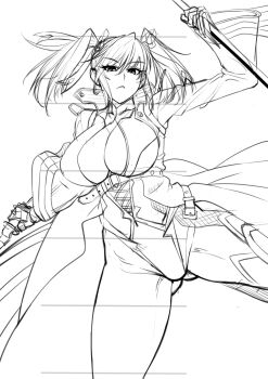 1girl breasts large_breasts lc_7v2 long_hair shinganji_kurenai solo taimanin_(series) taimanin_kurenai