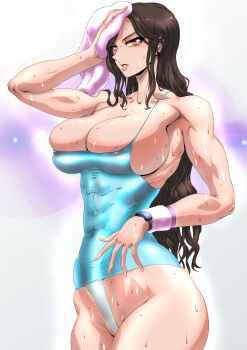 1girl absurdres breasts brown_hair highres lara_croft large_breasts long_hair solo tomb_raider yuri_ai