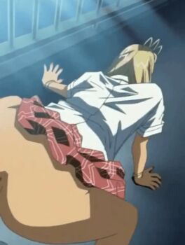 00s 1boy 1girl 2004 animated animated_gif ass balcony blonde_hair clothed_sex dark_skin doggystyle dress fat fat_man foxy_nudes ganguro gyaru hana_no_joshi_ana:_newscaster_etsuko hands_on_another&#039;s_waist hetero huge_ass huge_filesize long_hair lowres makeup nude old old_man penis public_indecency rape school_uniform sex sex_from_behind shirt tagme tan uncensored vaginal wakabayashi_mayumi white_shirt