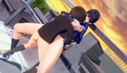 1boy 1girl 3d animated artist_request ass boku_no_kokoro_no_yabai_yatsu bottomless brown_hair cellphone cum cum_in_pussy cum_overflow ejaculation evening female_pervert hetero holding holding_phone ichikawa_kyoutarou indoors koikatsu_(medium) pervert phone sex sound source_request standing standing_sex submission tagme vaginal video yamada_anna