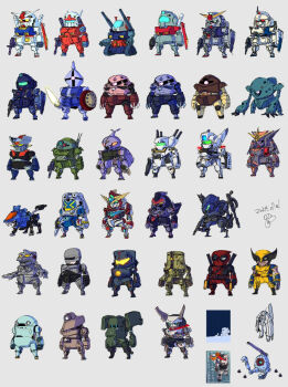 Rule 34 | 2024, 3boys, acguy, arm cannon, arm shield, armored core, armored core vi: fires of rubicon, artist self-reference, assault visor, av-98 ingram, ball (gundam), blue destiny 01, bravern, cherno alpha, chibi, choujikuu yousai macross, commentary request, crossover, deadpool, deadpool &amp; wolverine, deadpool (series), dunbine, energy sword, glowing, glowing eyes, gm (mobile suit), godzilla (series), godzilla vs. mechagodzilla, grey background, ground gundam, gun, gunbuster, guncannon, gundam, gundam 0080, gundam 08th ms team, gundam ez8, gundam side story: the blue destiny, guntank, gyan, holding, holding gun, holding sword, holding weapon, hygogg, jaeger (pacific rim), jgsdf type 07 tank nacchin, kidou keisatsu patlabor, king gainer, macross, marvel, marvel, mazinger (series), mazinger z, mazinger z (mecha), mecha, mechagodzilla, mechatro wego, mechatrowego (robot), mobile suit, mobile suit gundam, moi moi7, multiple boys, multiple crossover, no humans, non-humanoid robot, original, overman king gainer, pacific rim, pink eyes, purple eyes, radio antenna, red eyes, robocop, robocop (character), robot, robot animal, science fiction, scopedog, seisenshi dunbine, shield liger, shoulder cannon, soukou kihei votoms, steel haze, super robot, superhero costume, sword, toho, top wo nerae!, top wo nerae! (series), v-fin, vf-1s, weapon, weapon on back, weltall, wolverine (x-men), xenogears, yuuki bakuhatsu bang bravern, z'gok