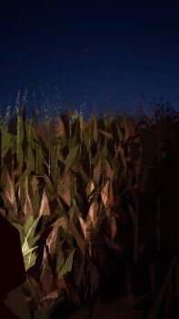 absurdres blue_sky clear_sky commentary corn field highres landscape nature night no_humans original outdoors painterly scenery sky symbol-only_commentary twulfs