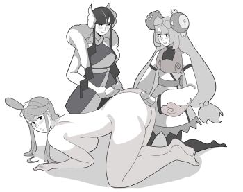 1girl 2futa all_fours alternate_breast_size ass blush breasts clothed_futa clothed_futanari clothed_sex collar deliciousbra ears elesa_(pokemon) elesa_(sygna_suit)_(pokemon) feet futa_with_female futanari gen_1_pokemon hair_ornament headgear headphones holding imminent_penetration iono_(pokemon) iono_(sygna_suit)_(pokemon) kneeling large_breasts lineart lips long_hair looking_at_another looking_back looking_down magnemite masturbation monochrome multiple_futa naked_woman nintendo nude open_mouth penis pokemon pokemon_bw pokemon_masters_ex short_hair sideboob skyla_(pokemon) slapping slapping_with_penis sleeveless smile soles spanked spanking teeth toes