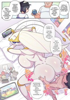 1girl 2boys age_difference alternate_language arthropod_girl ass breasts bunnelby cockroach_girl corviknight doggystyle elio_(pokemon) emotionless_sex english_text expressionless furry furry_female furry_with_non-furry gen_1_pokemon gen_3_pokemon gen_4_pokemon gen_5_pokemon gen_6_pokemon gen_7_pokemon gen_8_pokemon greedent hetero huge_ass interspecies kirlia large_breasts legendary_pokemon multiple_boys multitasking nintendo onee-shota pansear penis pheromosa pikipek pokemon pokemon_(creature) pokemon_sm pokephilia rattata salamence sex sex_from_behind shota starly ultra_beast yoshino_norihito zacian zamazenta