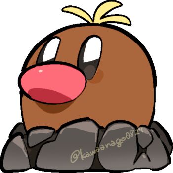 alolan_diglett alolan_form blonde_hair chibi chibi_only commentary_request gen_7_pokemon kawaanago lowres nintendo no_humans pokemon pokemon_(creature) pokemon_focus solo transparent_background twitter_username
