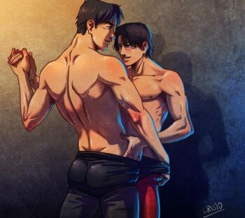 artist_name black_hair clothes_pull dick_grayson drake pants pants_pull tim yaoi