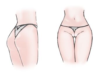 1girl 5tone14on absurdres ass commentary_request gluteal_fold head_out_of_frame highres honkai_(series) honkai_impact_3rd luna_(honkai_impact) multiple_views navel panties simple_background stomach underwear white_background white_panties