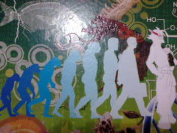 cape comparison evolution fine_art_parody highres kamina_(ttgl) note parody photo_(medium) tengen_toppa_gurren_lagann traditional_media