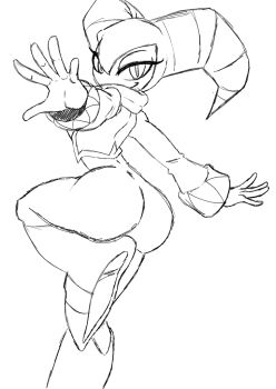 1other ass bodysuit gloves hat nights_(character) nights_into_dreams sega sketch thick_thighs thighs vest wide_hips