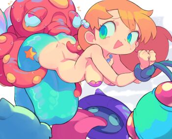 1girl bikini bound bound_arms commentary commission commissioner_upload dewgong gen_1_pokemon gen_2_pokemon heart heart-shaped_pupils highres jewelry long_hair looking_back mermaid mermaid_costume mermaid_misty_(pokemon) misty_(pokemon) monster_girl monsterification necklace nintendo octillery open_mouth pokemon pokemon_(anime) pokemon_(classic_anime) red_hair shell shell_bikini shellder star_(symbol) starmilk sweat swimsuit symbol-shaped_pupils tentacles tentacool tongue tongue_out underwater