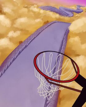 2boys animated basketball_(sport) basketball_hoop black_hair boots day dougi dragon_ball dragonball_z earrings geejay434 gloves jewelry jumping majin_buu male_focus meme multiple_boys outdoors potara_earrings running short_hair slam_dunk_(basketball) smile snake_way sound spiked_hair super_buu tagme vegetto video white_gloves