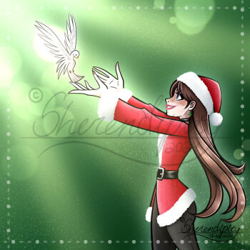 1girl animal brown_hair gavrielle_sheridan_lewis_(sherendipity) hat highres original red_lips sherendipity skinny smile solo solo_focus standing