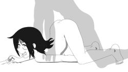 1boy 1girl all_fours animated anonymous_(4chan) ass bags_under_eyes black_hair cross-section cum cum_in_pussy death_by_lolis doggystyle ejaculation feet flat_chest hetero internal_cumshot kuroki_tomoko legs loli medium_hair monochrome nude open_mouth penis see-through_clothes see-through_silhouette sex sex_from_behind simple_background sound top-down_bottom-up transparent vaginal video watashi_ga_motenai_no_wa_dou_kangaetemo_omaera_ga_warui! wide_eyes