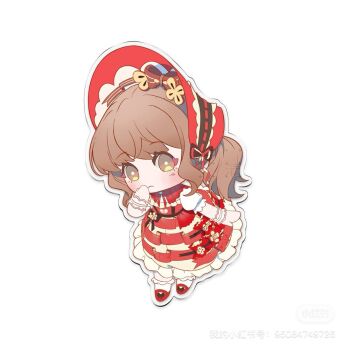 1girl :3 apple apple_slice black_bow bonnet bow bowtie bright_pupils brooch brown_eyes brown_hair capelet chibi circle_skirt closed_mouth commentary_request dress dress_bow expressionless eyelashes food food-themed_clothes food-themed_hair_ornament footwear_bow frilled_dress frilled_headwear frilled_sleeves frilled_socks frilled_wrist_cuffs frills fruit grey_outline hair_bow hair_ornament hand_to_own_mouth hat hat_bow hat_ribbon heart heart_print infinity_nikki jewelry light_blush long_dress long_hair low_twintails mary_janes nikki_(series) outline pinafore_dress print_dress puffy_short_sleeves puffy_sleeves red_bonnet red_bow red_bowtie red_capelet red_dress red_ribbon red_shoes ribbon ribbon-trimmed_headwear ribbon_trim shirt shoes short_sleeves short_twintails simple_background single_stripe sleeveless sleeveless_dress socks solo standing striped_bow striped_clothes striped_dress sweet_memories_(infinity_nikki) tareme twintails two-tone_ribbon watermark wavy_hair white_background white_pupils white_ribbon white_shirt white_socks white_wrist_cuffs wrist_cuffs xiaohongshu_watermark yuqing99999