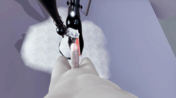 1boy 1girl 3d animated animated_gif artist_request boots cum cup femdom hetero high_heels highres latex nude penis shota sounding urethral_insertion