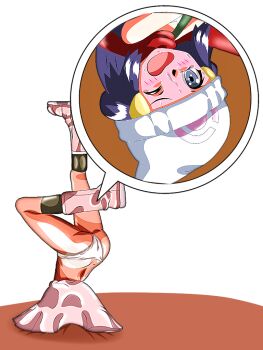 commentary_request dawn_(pokemon) inugami-ke_no_ichizoku_pose masalu_kai nintendo panties pantyshot pokemon pokemon_dppt stuck underwear