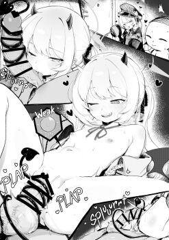 1boy 1girl ^^^ bar_censor blue_archive breasts censored comic commentary cum curved_horns demon_girl demon_horns demon_wings door door_lock ejaculation english_commentary english_text erection fang fellatio gehenna_academy_logo girl_on_top greyscale halo hat heart heart_censor hetero highres holding holding_key horns ibuki_(blue_archive) impregnation intercom jacket key licking licking_penis loli long_hair looking_at_viewer military_hat military_jacket monochrome multiple_views naked_jacket neck_ribbon nipples nude off_shoulder one_eye_closed open_clothes open_jacket oral ovum paid_reward_available peephole penis plap pussy pussy_juice ribbon sensei_(blue_archive) sex sleeves_past_fingers sleeves_past_wrists small_breasts smile sound_effects sperm_cell spread_legs stomach_bulge sweat tail tail_wrap teeth teriibol testicles tongue tongue_out twintails upper_teeth_only veins veiny_penis wings x-ray