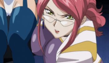 00s 3girls animated animated_gif aoi_kiriko ass blue_hair blush bodysuit bouncing_breasts breasts brown_hair computer curvy female_focus full_body glasses green_eyes gun hair_ornament hair_rings holding holding_gun holding_weapon large_breasts legs leotard long_hair looking_at_another mature_female momozono_momoko multiple_girls ponytail red_eyes red_hair sasagure_konami scared screencap shinkon_gattai_godannar!! short_hair sitting standing surprised sweat talking trembling weapon