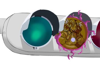 Rule 34 | ascot, aura, closed eyes, color connection, dmlm48, dress, feather hair ornament, feathers, hair ornament, highly responsive to prayers, jewelry, kikuri (touhou), long hair, long sleeves, necktie, orb, simple background, touhou, touhou (pc-98), traffic light, white background