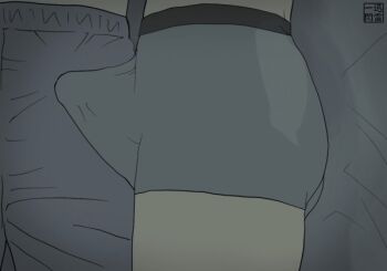 2boys animated animated_gif boxer_briefs bulge erection erection_under_clothes frottage grey_boxer_briefs grey_male_underwear greyscale grinding iga_issen_(1ga) male_focus male_underwear monochrome multiple_boys original pants penis penises_touching rubbing sweatpants thighs underwear yaoi