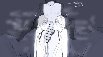 1boy 2girls age_difference breasts fellatio huge_breasts large_breasts long_hair multiple_girls oral sex sex_from_behind shota