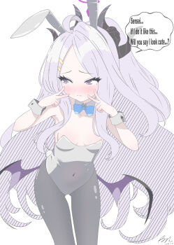 absurdres blue_archive highres hina_(blue_archive) playboy_bunny runarie wings