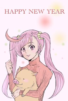 absurdres appmon digimon digimon_universe:_appli_monsters happy_new_year highres karan_eri new_year pig tagme