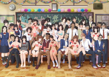 6+boys 6+girls after_vaginal aftersex aqua_bra aqua_eyes barefoot belt belt_buckle black_hair black_panties black_socks blue_eyes blush body_writing bottomless bow bow_bra bow_panties bra breasts brown_eyes brown_hair buckle censored chair chalkboard cheek_pinching classroom claw_pose cleavage closed_eyes closed_mouth clothed_female_nude_female clothed_male_nude_female collarbone condom covering_breasts covering_face covering_privates cum cum_in_pussy cum_on_body cum_pool cumdrip dark-skinned_male dark_skin dosukebe_kojiki_maru dot_nose double_v drill_hair fang formal_clothes frills full_body glasses grabbing_another&#039;s_breast grin groin groping hair_bobbles hair_bun hair_ornament hair_ribbon hairband hairclip hand_on_another&#039;s_head hand_on_another&#039;s_shoulder handjob hands_up heart heart-shaped_pupils heart_censor held_up hetero indoors kiss kneehighs large_breasts leg_grab legs_together long_hair looking_at_viewer male_pubic_hair medium_breasts multiple_boys multiple_girls muscular navel necktie nipples no_nose no_shoes nude old old_man on_chair one_eye_closed open_clothes open_mouth panties panties_around_leg pantyhose penis pinching pink_hairband pink_legwear pleated_skirt pubic_hair purple_eyes pussy ribbon school_chair school_uniform sex shoes short_hair single_hair_bun sitting skirt small_breasts smile socks spread_legs spread_pussy standing striped_legwear symbol-shaped_pupils tally tan tanline teacher teeth testicles toes tongue tongue_out topless_female twintails two_side_up underwear upper_teeth_only used_condom used_tissue uwabaki v vaginal white_legwear white_panties wink wooden_floor x_hair_ornament yuri