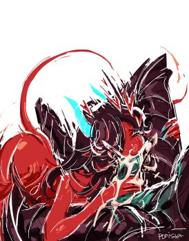 1boy 1girl 2025 aliasing alternate_hairstyle armor artist_name asphyxiation ass bdsm black_hair blue_horns blue_nails blush bubble closed_eyes clothed_male_nude_female colored_skin cum cum_in_mouth cum_on_body deepthroat defeat demon demon_boy demon_girl demon_horns demon_tail demon_wings dota_(series) dota_2 ejaculation english_text erection eyelashes facial feet fellatio fingernails highres horns irrumatio large_penis leg_lock leg_on_another's_shoulder leg_up long_hair nude official_alternate_hairstyle oral penis pointy_ears popisya queen_of_pain_(dota) red_skin sketch strangling submission tail tears terrorblade_(dota) white_background wings