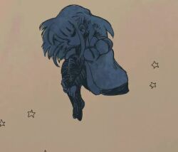 1boy animated asymmetrical_eyes bodysuit braid calm closed_eyes demi_(dizzyspells) dizzyspells expressionless eyelashes feminine fetal_position full_body long_hair male_focus medium_hair original shawl sidelocks star_(symbol) tagme trap video waves