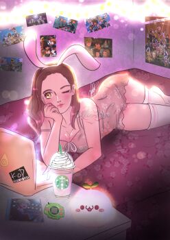 1girl absurdres breasts brown_eyes brown_hair computer digimon female_focus highres laptop long_hair solo tachikawa_mimi