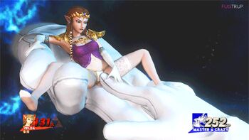 1girl 3d animated animated_gif blue_eyes breasts brown_hair crazy_hand earrings artistic_error fugtrup gloves jewelry lowres master_hand nintendo open_mouth panties princess_zelda rubbing super_smash_bros. the_legend_of_zelda the_legend_of_zelda:_twilight_princess thighhighs underwear