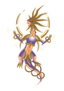 absurdres black_sclera claws colored_sclera dragon electricity fakemon fangs full_body hands_up highres hyshirey nintendo no_humans official_style open_mouth original pokemon simple_background solo transparent_background white_eyes