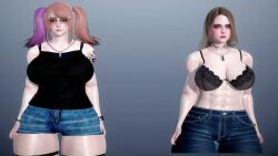 1girl 2futa 3d animated breasts futa_with_female futanari highres honey_select huge_breasts large_breasts large_penis mini_person minigirl multiple_futa penis potaklulu sex size_difference sound tagme video