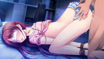 1boy 1girl animated animated_gif ayakawa_riku blindfold blush bound bound_ankles bound_arms bound_legs bound_wrists breasts breasts_out censored clenched_teeth clothed_female_nude_male doggystyle from_side game_cg guilty hetero indoors large_breasts long_hair mosaic_censoring noba nude on_bed penis rape restrained sex sex_from_behind simon_(n.s_craft) solo_focus teeth top-down_bottom-up toriko_no_(series) toriko_no_kusari yunoki_mio