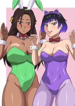 2girls absurdres breasts dark-skinned_female dark_skin highres large_breasts miary_zo multiple_girls reina_(tekken) tekken tekken_8