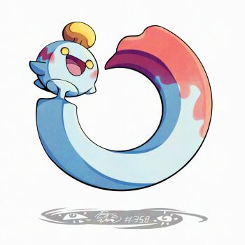 chimecho commentary english_commentary gen_3_pokemon mistray-art nintendo no_humans numbered open_mouth pokemon pokemon_(creature) signature simple_background solo white_background