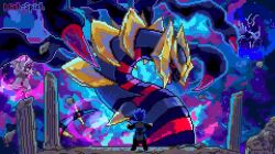 animated claws cyrus_(pokemon) debris dialga digimon dragon floating gen_4_pokemon ghost giratina giratina_(origin) legendary_pokemon looking_at_another nintendo palkia pokemon pokemon_dppt red_eyes spikes tail video wings