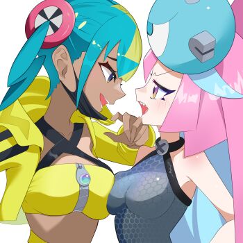 2girls absurdres canari_(pokemon) dark-skinned_female dark_skin highres iono_(pokemon) multiple_girls nintendo octpus pokemon pokemon_legends:_z-a pokemon_sv