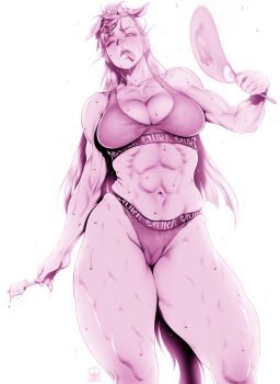 Rule 34 | 1girl, abs, animal ears, arm at side, artist logo, breasts, cameltoe, cleavage, collarbone, commentary request, dairoku tenma, demon horns, ears down, fanning self, food, gold ship (umamusume), half-closed eye, hand fan, hand up, hat, holding, holding fan, holding food, holding popsicle, horns, horse ears, horse tail, hot, large breasts, legs apart, logo, long hair, looking up, melting popsicle, monochrome, mother and child, mother and daughter, navel, one eye closed, open mouth, parent and child, popsicle, solo, sports bra, sports panties, standing, stomach, straight-on, sweat, tail, thick thighs, thighs, toned, toned female, tongue, tongue out, umamusume, very long hair, very sweaty