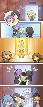 5girls absurdres ave_mujica_(bang_dream!) bang_dream! bang_dream!_it&#039;s_mygo!!!!! baseball_cap beret black_hat black_skirt blonde_hair blue_hair cold commentary cucumber dated_commentary facepalm frozen green_eyes green_hair grey_shirt grey_skirt hat highres long_hair misumi_uika mortis_(bang_dream!) mortis_(costume)_(bang_dream!) mortis_(persona)_(bang_dream!) multiple_girls open_mouth pink_hair purple_eyes red_hat shirt sidelocks skirt togawa_sakiko wakaba_mutsumi white_shirt yahata_umiri yellow_eyes yuutenji_nyamu yzj21333