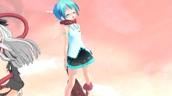 2girls 3d asphyxiation bad_end blue_hair blush defeat diamond_chan hanged hatsune_miku highres loli mikumikudance multiple_girls open_mouth ryona strangling tears tentacles tongue tongue_out torture vocaloid