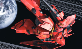 3d beam_rifle char's_counterattack commentary_request earth_(planet) energy_gun funnels_(gundam) gundam machinery mecha mecha_focus mobile_suit neo_zeon no_humans photo_background planet radio_antenna realistic robot sazabi science_fiction shield space space_habitat thrusters tomholy vernier_thrusters weapon zero_gravity