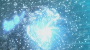 animated animated_gif atomic_breath blizzard breath_weapon crossover e5_hayabusa_mkii energized_sword energized_weapon energy energy_beam giant giant_monster giant_robot glowing glowing_spikes glowing_sword glowing_weapon godzilla godzilla_(series) kaiju mecha monster mouth_beam nictitating_membrane olm_(studio) plasma plasma_beam robot shinkalion_(series) shinkansen_henkei_robo_shinkalion shinkansen_henkei_robo_shinkalion_the_movie:_the_marvelous_fast_alfa-x_that_comes_from_the_future snow snow_godzilla snowing spikes storm storm_cloud sword tail takara_tomy tbs_television_(japan) toho turnstile_blade weapon wind yellow_eyes