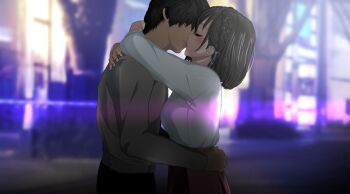 1boy 1girl 2023 3d adorable_female age_difference blue_ribbon blush braid breasts curvy female_virgin french_kiss french_kissing game_cg hair_ribbon hidden_camera hiiragi_yume kiss medium_breasts naive neighbor neighbors older_male_and_younger_female original phone_number ribbon room_(game) smile vanilla video_game virgin virgin_female visual_novel