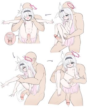 1boy 1girl aftersex ass bad_id bad_pixiv_id black_hairband blue_archive blush bow breasts censored completely_nude covering_breasts covering_privates cross-section cum cum_in_pussy cumdrip drooling ejaculation faceless faceless_male feet folded full_body grey_eyes hair_bow hairband halo has_uncensored_version hetero highres imminent_penetration internal_cumshot jokebag loli looking_at_penis looking_down mosaic_censoring multicolored_hair multiple_views navel nipples nude open_mouth penis pink_hair plana_(blue_archive) pussy reverse_suspended_congress rolling_eyes saliva sequential sex sex_from_behind simple_background size_difference small_breasts spread_pussy sweatdrop tears trembling vaginal white_background white_bow white_hair