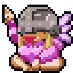 1girl angel angel_girl angewomon animated digimon digimon_(creature) gerusyu head_wings helmet long_hair mask open_mouth pixel_art video wings