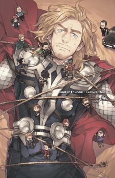 Rule 34 | 4girls, 6+boys, arc reactor, arm up, armor, arms up, artist name, avengers (series), axe, bad source, battle axe, beard, belt, black-framed eyewear, black belt, black bodysuit, black eyes, black footwear, black hair, black jacket, black necktie, black pants, black shirt, black widow, blonde hair, blue bodysuit, blue cape, blue eyes, blue shirt, bodysuit, boots, brown hair, brown pants, bruce banner, cape, captain america, car, chibi, clint barton, closed mouth, collared shirt, cooru, crossed arms, crossed legs, earpiece, facial hair, formal clothes, full armor, glasses, gloves, green cape, hand up, hat, hawkeye (marvel), holding, holding axe, holding scepter, holding shield, holding weapon, hood, hooded bodysuit, iron man, jacket, jane foster, loki (marvel), long sleeves, looking at another, lying, marvel, marvel, medium hair, motor vehicle, multicolored armor, multiple boys, multiple girls, natasha romanoff, necktie, on back, open mouth, pants, phil coulson, power armor, purple shirt, red armor, red cape, red footwear, red gloves, red hat, rope, scepter, shadow, shield, shirt, shoes, short hair, shoulder armor, sitting, sleeveless, sleeveless shirt, standing, star (symbol), steve rogers, suit, sunglasses, superhero costume, sweatdrop, the avengers (2012), thor (marvel), tony stark, v-shaped eyebrows, vertical-striped bodysuit, weapon, white shirt, yellow armor